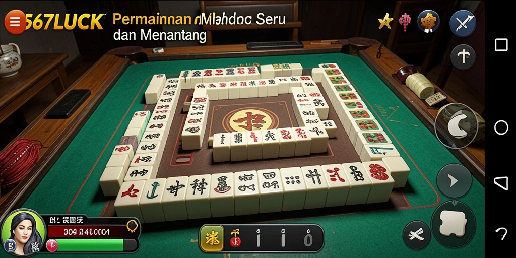 Tampilan gameplay Mahjong yang menarik dan interaktif.