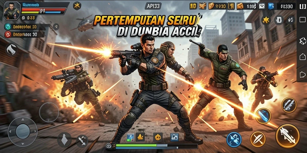 Tangkapan layar dari gameplay mendebarkan API33 yang penuh aksi.