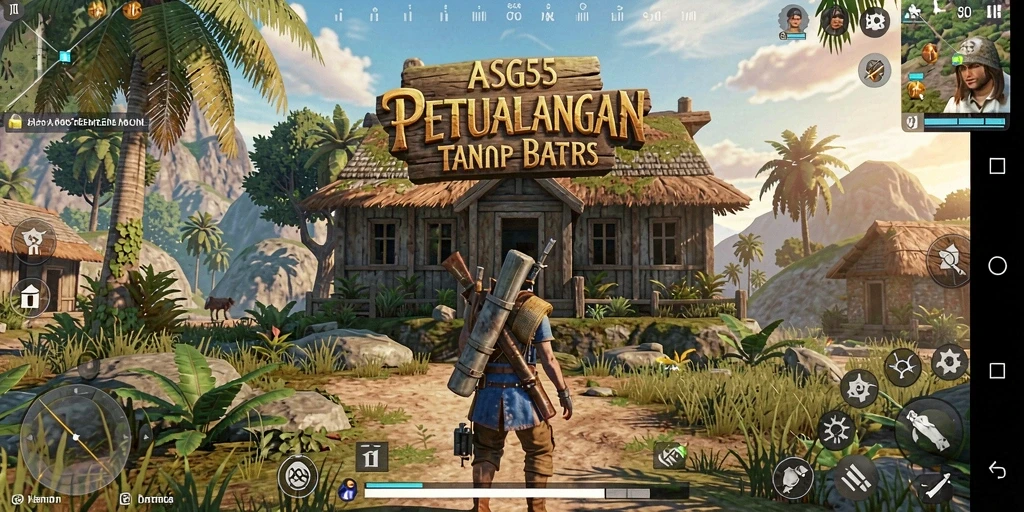 Tampilan gameplay ASG55 menampilkan petualangan seru di dunia terbuka.