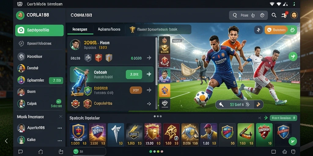 Tangkapan layar dari gameplay Sportsbook CORLA188 menunjukkan interaksi langsung pengguna.