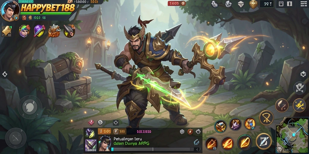 Tangkapan layar gameplay <strong>HAPPYBET188</strong> yang menunjukkan aksi pertempuran yang mendebarkan.