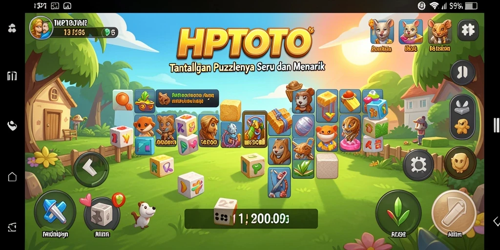 Screenshot HPTOTO menampilkan gameplay seru dari tantangan puzzle.