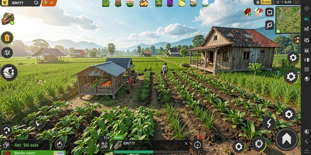 Tampilan gameplay IDN777 yang menarik dan interaktif dalam bertani.