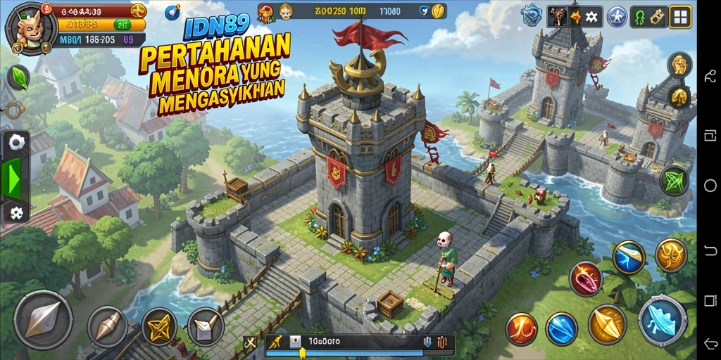 Screenshot gameplay IDN89 menampilkan aksi seru Tower Defense.