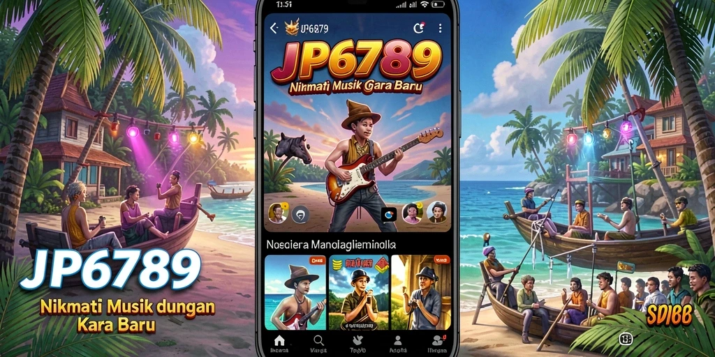Tampilan gameplay interaktif dari aplikasi musik JP6789.