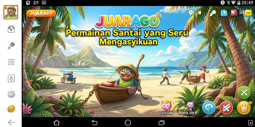 Tampilan gameplay JUARAGO yang cerah dan menarik.