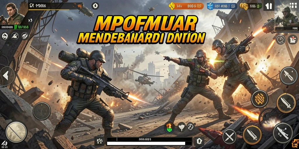 Tampilan gameplay MPO666 yang penuh aksi dan pertempuran seru.