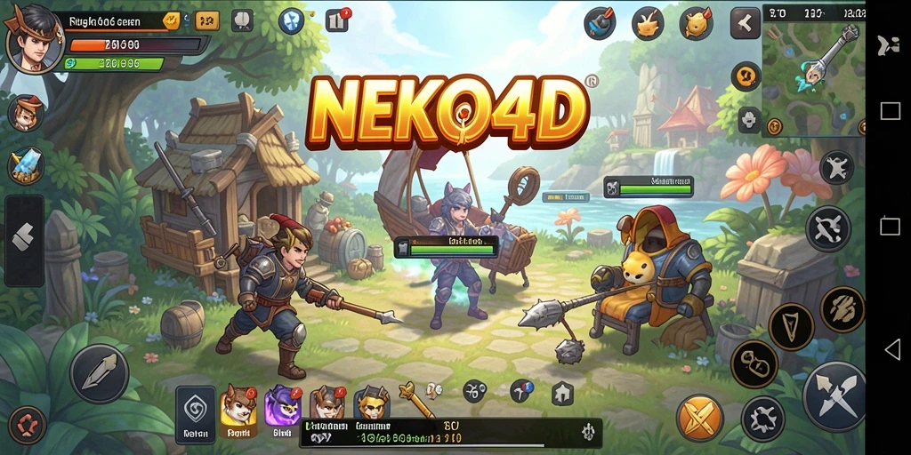 Screenshot NEKO4D yang menampilkan aksi seru dalam gameplay SLG.