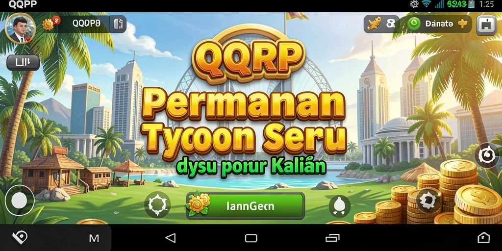 Tampilan gameplay QQRP menunjukkan aksi pengelolaan bisnis yang seru.