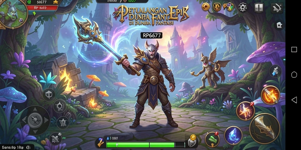 Screenshot menunjukkan aksi pertarungan yang intens dalam game RPG.