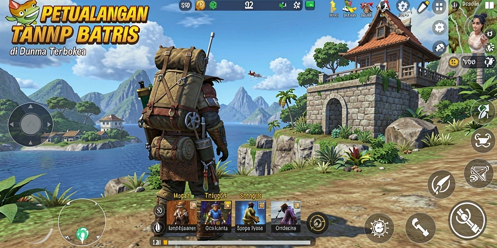 Screenshot gameplay S80 menampilkan dunia terbuka yang menakjubkan.