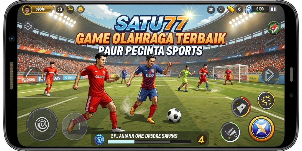Tangkapan layar gameplay SATU77 menunjukkan aksi olahraga yang mendebarkan.