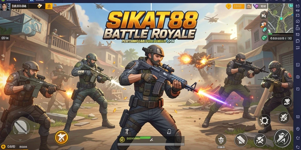 Tangkapan layar menampilkan aksi seru dalam pertempuran Battle Royale.