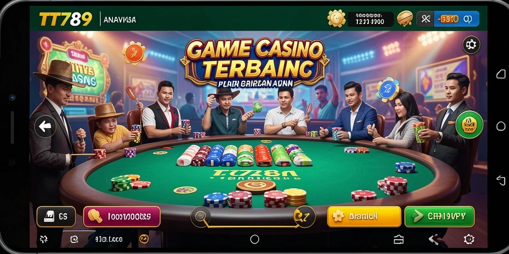 Screenshot TT789 menampilkan dealer langsung dan suasana permainan Live Casino.