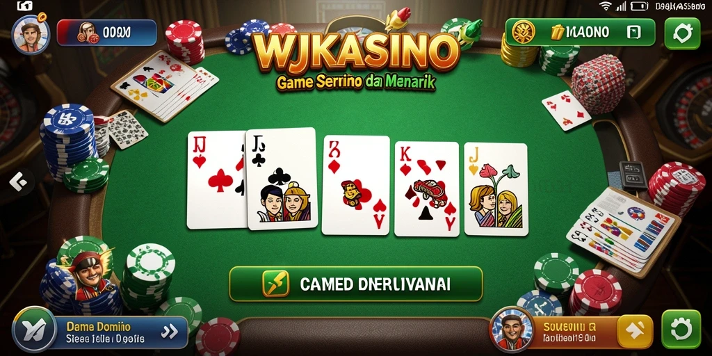 Tampilan menarik dari gameplay WJKASINO berjenis Domino.