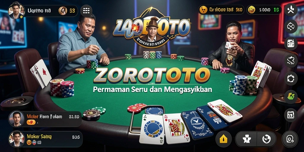 Screenshot ZOROTOTO menampilkan serunya permainan Poker.