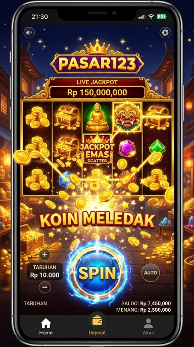 Tampilan utama pasar123 dengan banyak pilihan aplikasi.